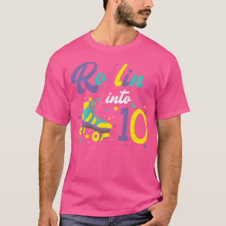 Rollen naar 10 Rollerskates 10e verjaardag Roller T-shirt