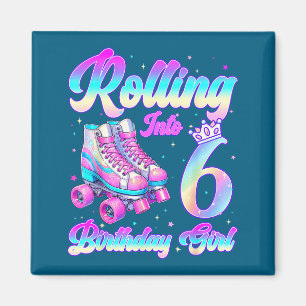 Rollen naar 6 jaar oude roller skating 6e verjaard magneet