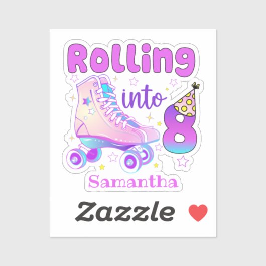 Rollen naar 8| De feestdag van de rolschaatser Sticker (Vel)