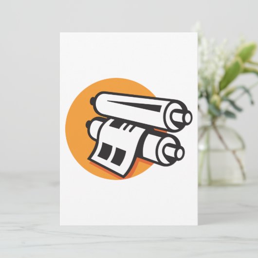 Rollen van papierpictogrammen kaart (Staand voorkant)