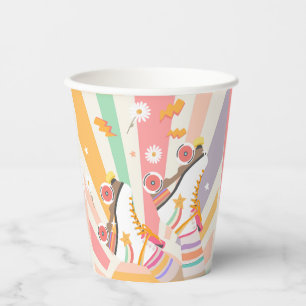 Rollenbank Schaats met roovy Girl Birthday Papieren Bekers