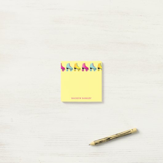 Rollend Kind met kabelretro-Schaats Post-it® Notes (Op bureau)