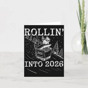 Rollend naar 2026 Wasbeertonnetvuur Nieuwjaars M Kaart