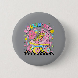 Rollend naar 8 Roller Skate Coquette Eight Ronde Button 5,7 Cm