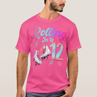 Rollend naar een 12-jarige meisjesroller skate 12e t-shirt