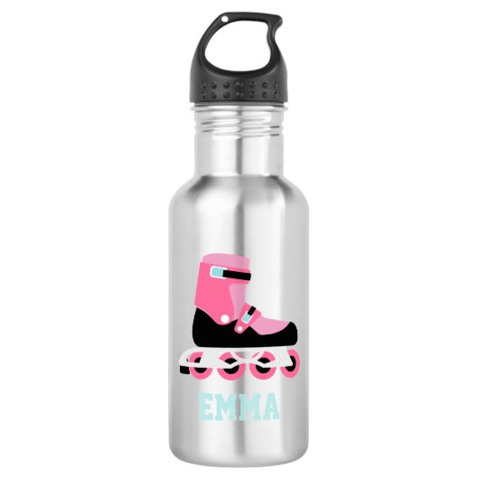 Rollend Schaats Gepersonaliseerd Kinder Roestvrij Waterfles (Voorkant)
