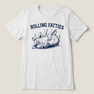 Rollende dikkerds Grappige Corgi Hond Buik Krabben Tri-Blend Shirt