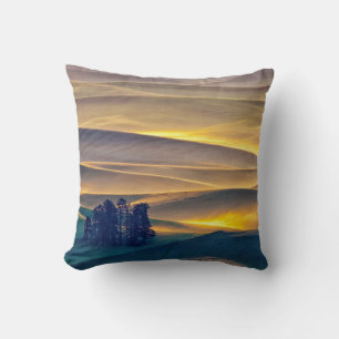 Rollende heuvels van tarwe bij zonsopgang WA Kussen