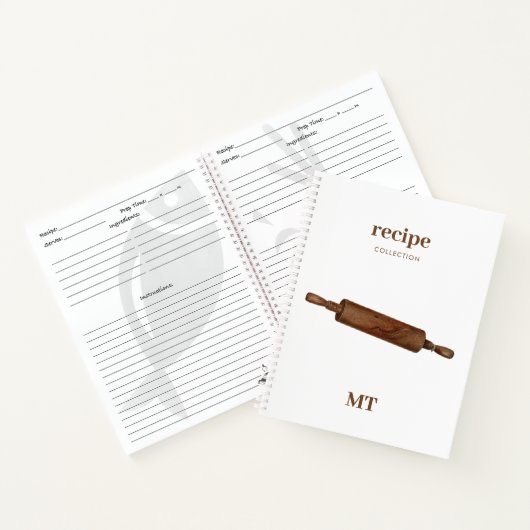 rollende pop in Recipe Cookbook Monogram Notitieboek (Binnen)
