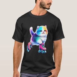 Rollende Schaatsende Kat Roller Derby Schaatser Ro T-shirt