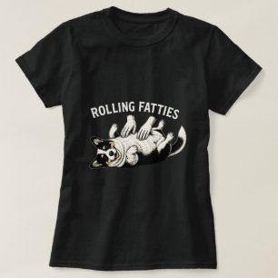 ROLLENDE VETKWABBELS SCHATTIGE CORGI HONDENPUP T-SHIRT