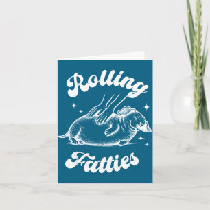 Rollende Vette Honden Dachshund Wiet Wienerse Hond Kaart