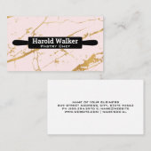 Rollenpin | Gold Pink Marmer Achtergrond Visitekaartje (Voorkant / Achterkant)