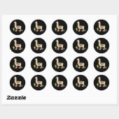 Rollenschaatsen Llama Retro Roller Skater Ronde Sticker (Vel)