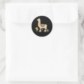Rollenschaatsen Llama Retro Roller Skater Ronde Sticker (Tas)