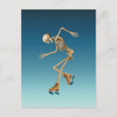 Rollenschaatsen met skelet briefkaart (Voorkant)