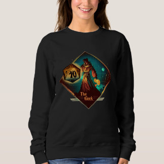 Rollenspel of bordspel fantasiefiguur met D20 dobb Trui