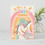 Rollenvakkering Schaats met roovy Birthday Party I Kaart (Staand voorkant)