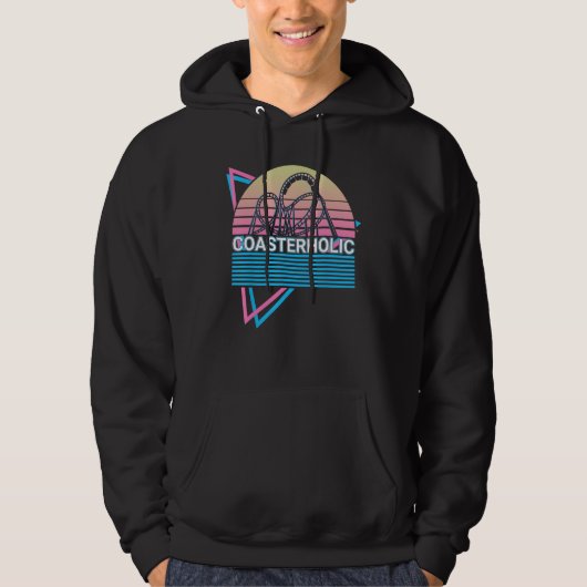 Roller Coaster Rollercoaster Retro Coasterholic Hoodie (Voorkant)
