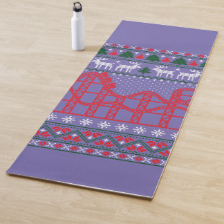 Roller Coaster Scene Ugly Christmas Sweater Yogamat
