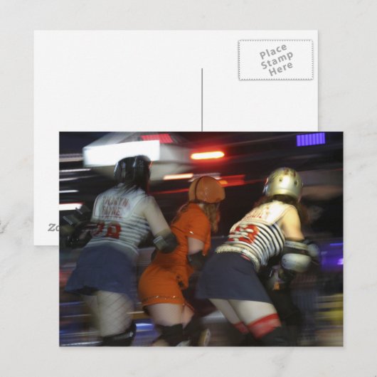 Roller Derby Briefkaart (Voorkant / Achterkant)