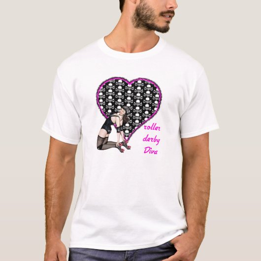 roller derby Diva T-shirt (Voorkant)
