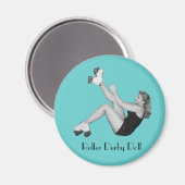 Roller Derby Doll Magnet Magneet (Voorkant / Achterkant)
