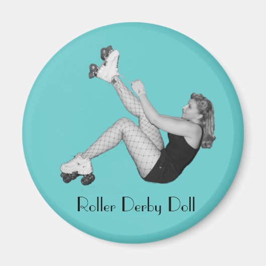 Roller Derby Doll Magnet Magneet (Voorkant)