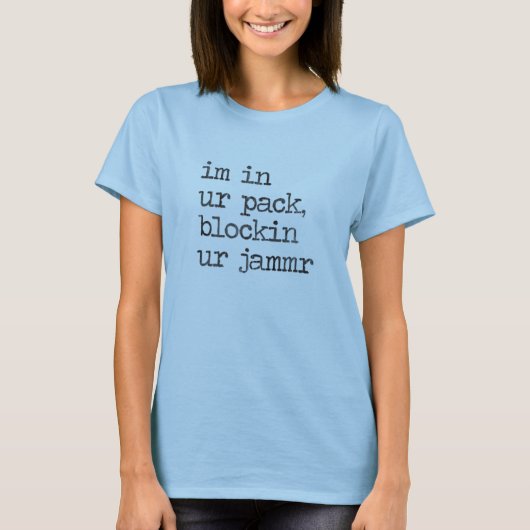 Roller Derby Funny Geeky in onze pack blockin jamm T-shirt (Voorkant)