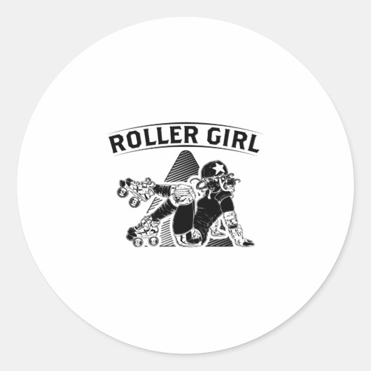 Roller Derby Girl | Inline Skater Gift Ideeën Ronde Sticker (Voorkant)