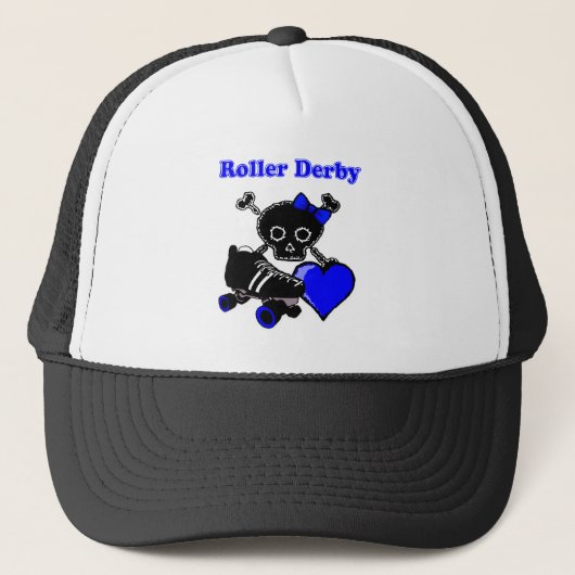 Roller Derby Heart (blauw) Trucker Pet (Voorkant)