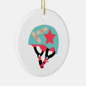 Roller Derby Helmet Keramisch Ornament (Rechts)