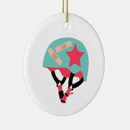 Roller Derby Helmet Keramisch Ornament (Rechts)