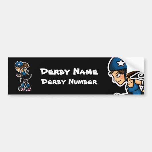 Roller Derby Jammer  Bumpersticker (Voorkant)