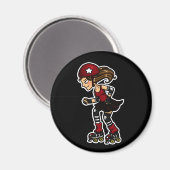 Roller Derby Jammer rood Magneet (Voorkant / Achterkant)