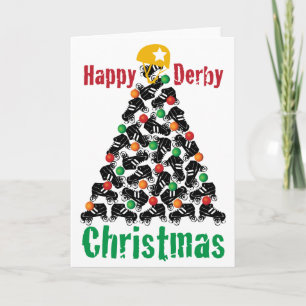 Roller Derby Kerstmis, Roller Skating Feestdagen Kaart