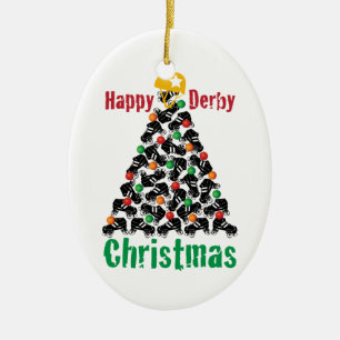 Roller Derby Kerstmis, Roller Skating Keramisch Ornament