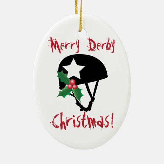 Roller Derby Kerstmis, Roller Skating Keramisch Ornament (Achterkant)