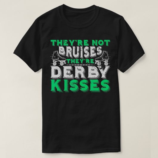 Roller Derby Kisses not Bruises Roller Derby Team T-shirt (Design voorkant)
