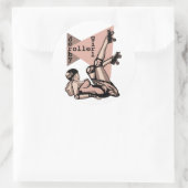 roller derby meisje pin up ronde sticker (Tas)