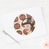 roller derby meisje ronde sticker (Envelop)