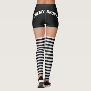 Roller Derby Naam Zwart Shorts Gestreepte Sokken Leggings