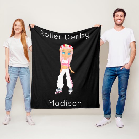 Roller Derby Personalized Fleece Blanket (In situ)