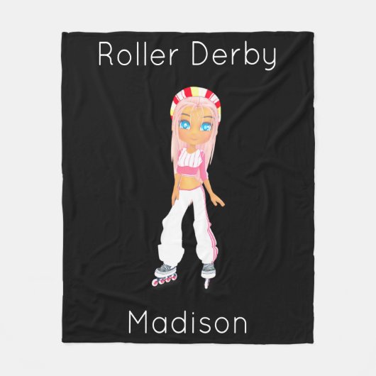 Roller Derby Personalized Fleece Blanket (Voorkant)
