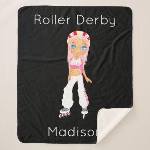 Roller Derby Personalized Sherpa Blanket Deken