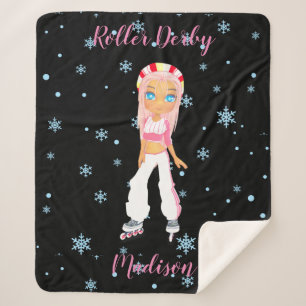 Roller Derby Personalized Sherpa Blanket Sherpa Deken