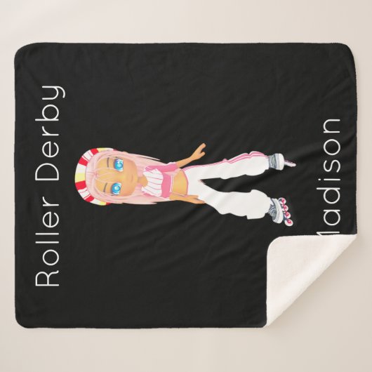 Roller Derby Personalized Sherpa Blanket Sherpa Deken (Voorkant (horizontaal))