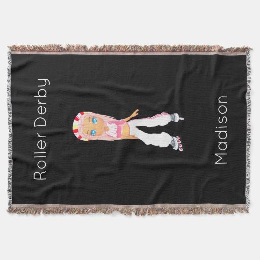 Roller Derby Personalized Throw Blanket Deken (Voorkant)