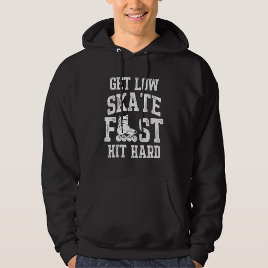 Roller Derby Player Skate Fast Skating Team 3 Hoodie (Voorkant)
