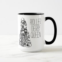 Roller Derby Queen Black Handle Coffee Mok